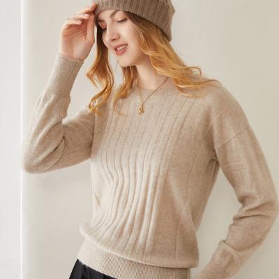 China New Breathable Custom Made Autumn Woolen Sweater Women Round Neck Solid Color Knitted Basic Soft Sweater for sale