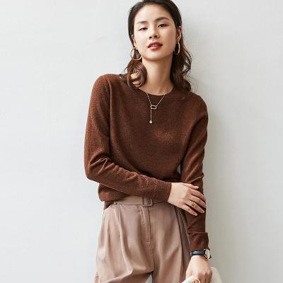 China Breathable Round Neck Sweater Autumn Pullover Cashmere Women Inner Knitted Casual Sweater for sale