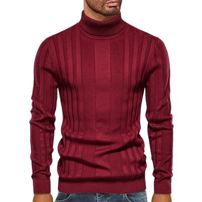 China Custom Casual Men's Winter Turtleneck Sweater Solid Knitted Sweater Neck for sale