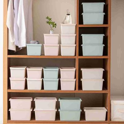 China Multifunctional sustainable pp plastic white green container household blue green minimalist storage box for sale