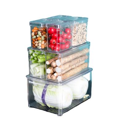 China Sustainable Food Kitchen Airtight Refrigerator Storage Container Stackable Crisper for sale