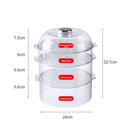 China Viable The Fine Quality Food Kitchen Stackable Multilayer Plastic Dish Rack With Cover for sale