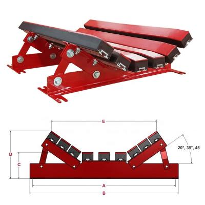 China Heavy & Medium Duty Slider Belt Conveyor Beds Impact Bed With Replaceable Impact Bars for sale