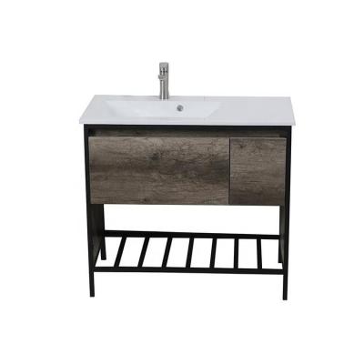 China Factory Direct Sale Environmental Friendly Metal Frame Bathroom Cabinet Floor Standing Bathroom Furniture for sale