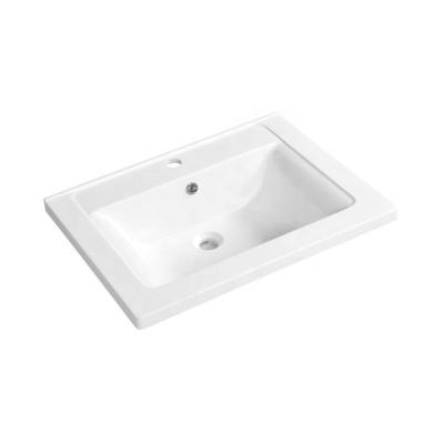 China Factory Direct Sales Modern Rectangle Artificial Stone Vanity Wash Basin for sale