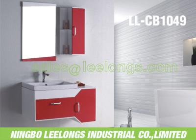 China Wall Mounted Modern Bathroom Vanity Cabinets PVC With 5mm Thickness Sliver Bathroom Mirror for sale