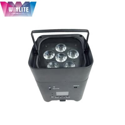 China Winlite 6x18w wireless RGBWA+UV 6in1 hotel led battery uplights with wifi for sale