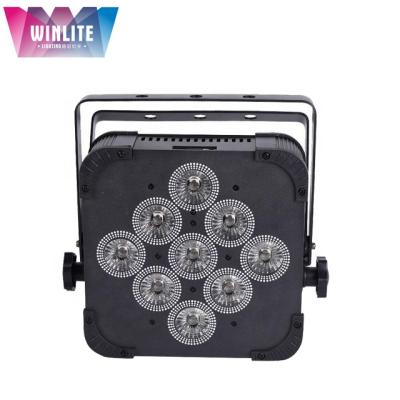 China Sports Stadiums Winlite 9x18w Wireless RGBWA+UV 6in1 Led Battery Powered Square Flat Par Light for sale