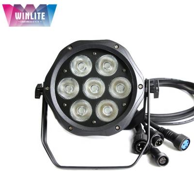 China Sports Stadiums Winllite IP65 7pcs RGBWA+UV 12w Waterproof Slim Led Par Can Light for sale