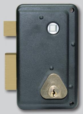 China Surface Mount Iron Rim Door Lock with OEM Finish Installation Surface Mounted for sale