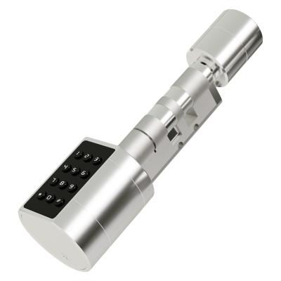 China Bluetooth Silver  Smart Lock Cylinder Secure Access Control Smart Key Cylinder for sale