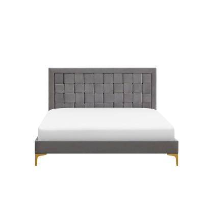 China China factory supply tufted velvet upholstered double bed fabric bed frame for sale