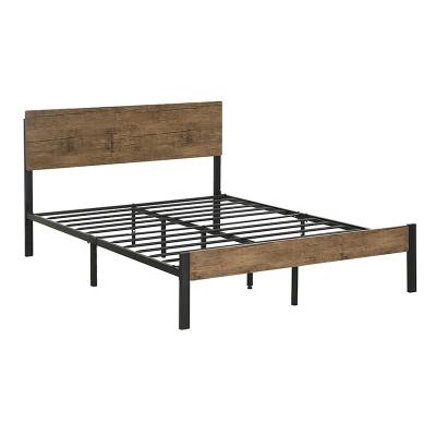 China Other Hot Selling Metal Bed Frame With Metal And Wood Headboard Power Finish Coating Bed For Sale for sale