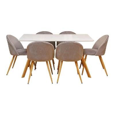 China Eco-Friendly Dining Table With 4 Chairs Dining Rectangular Table Set And Gray Velvet Chair Living Room Table For Dining Room Kitchen for sale