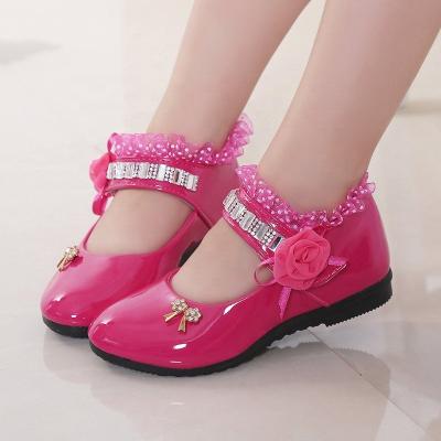 China 2022 Children Girls Princess Party Dress Shoes Breathable Bridesmaid PU Kids Shoes Leather Trim Shoes For Girls for sale