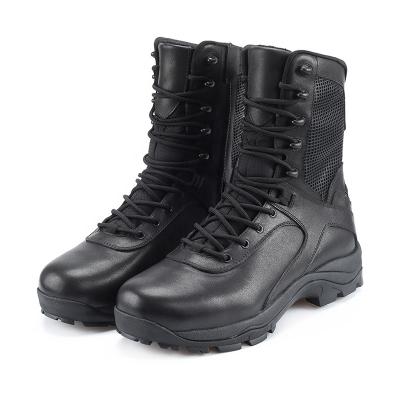 China 2021Genuine Tactical Toe Combat Steel Leather Police Anti Slip Shoes Military Boots for sale