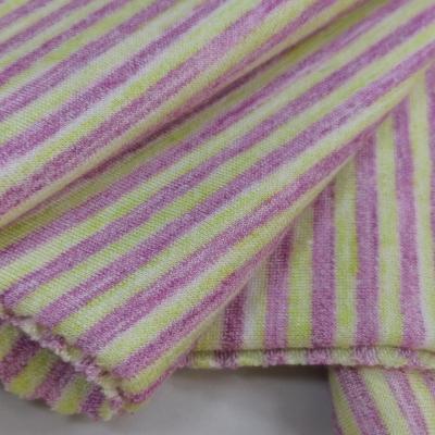 China Stretch Lenzing Yarn Dye Stripe Terry French Modal Terry Fabric Stretch Knit Fabric #FMNL-2018 for sale