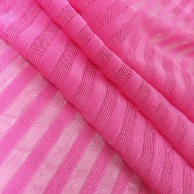 China Vertical Stripe Mesh Fabric Sheer Nylon Spandex Stretched Net Fabric For Lingerie #MG-8160 for sale