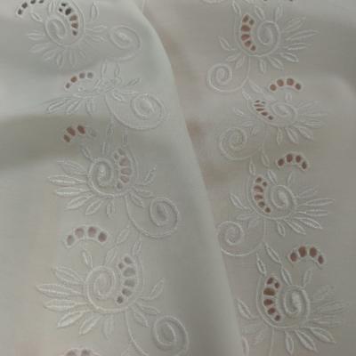 China Floral Embroidery Polyester Cotton Pique With Embroidery Barcode Trim #DKTZ-21068EB256 DKTZ-21068EB256 for sale