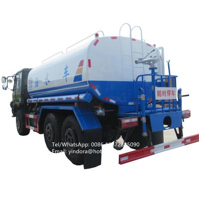 China Building material stores Dongfeng 6x6 water tanker 10000 liters water truck street sprayer bowser sprinkler for sale