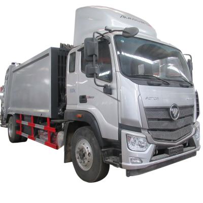 China Foton Aumark 4x2 12 Cubic Meter Solid Waste Skip Loader Garbage Compactor Truck 8200*2496*3450 Mm New for sale