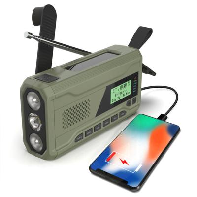 China PORTABLE Solar Charging Hand Crank 4500 Mah Power Bank Dab /Dab + Digital Emergency Radio for sale