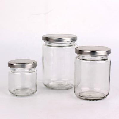 China 5oz 8oz Food Cylinder Glass Food Storage Jar For Preserves Marmalade Jar With Canister Cap for sale