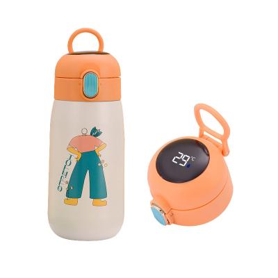 China 420ml Cartoon Viable Bottle Double Wall 316 Stainless Steel Vacuum Water Bottle With Temperature Display For Kids for sale