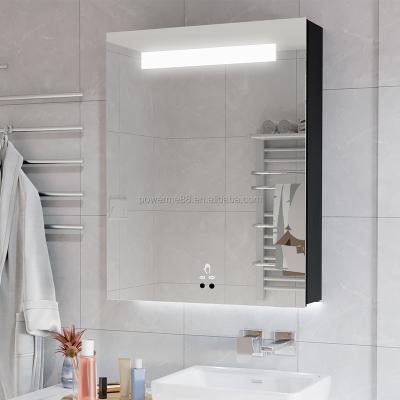 China Illuminated LED Bathroom Medicine Cabinet with Inductive Switch Control Sensor Switch Frameless with Storage and Bury Sensor Switch for sale