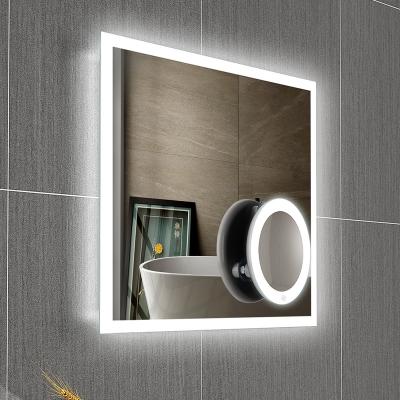 China Touch Memory Dimmable 3-Color Dimmable Bathroom LED Illuminated Vanity Mirror Wall Mounted Horizontal/Vertical Button for sale