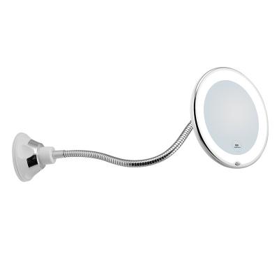 China Gooseneck Lighted Led Lighted Bathroom Mirror Suction Cup Mirror With Lights for sale