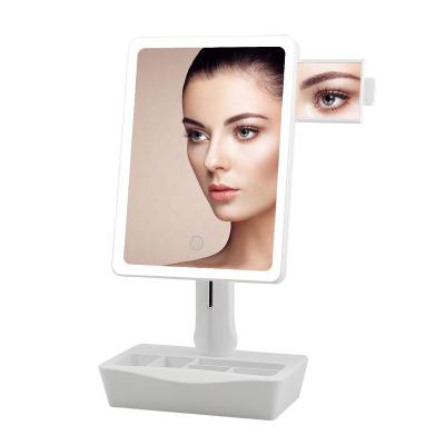 China Generous Aspect Sensor Touch Lighted Switch Led Makeup Mirror With Lights With 10x Magnify for sale