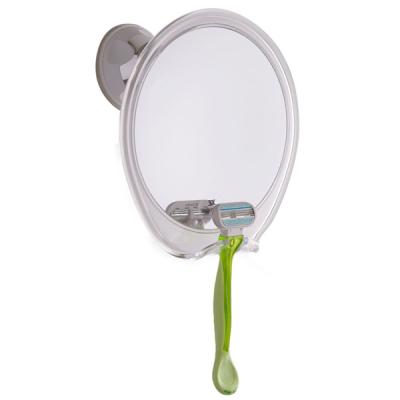 China Bath Magnifying Round Rotating Fogless Mirror With Razor Hook Shaving Mirror Fogless Mirror With Razor Hook for sale