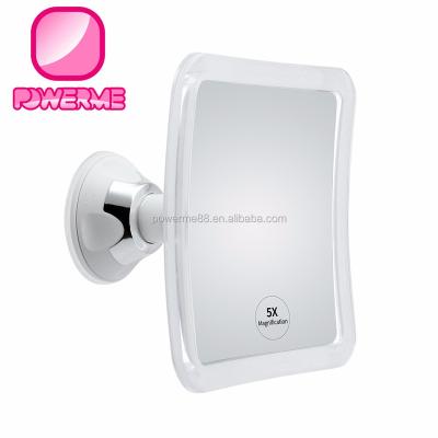 China Square Bath Mirror Magnifying Rotating Mirror Shower Mirror With Super Strong Suction Cup for sale