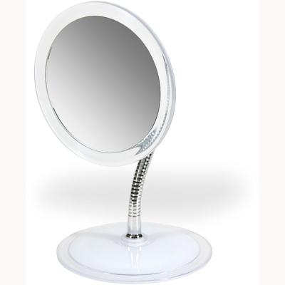 China Double Side Transparent Flexible Magnifying Makeup Mirror 10x Tabletop Magnifying Mirror With Gooseneck for sale