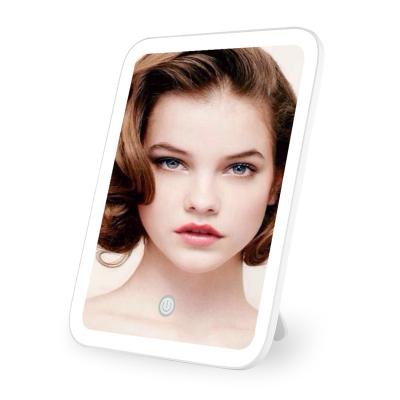 China Lighted Simple Desktop Makeup Mirror With Led Lights Table Mirror With USB Cable for sale