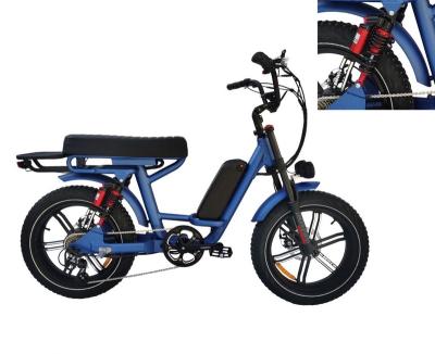 China New Style Aluminum Alloy Big Saddle Bike Full Suspension Electric Bicycle 20 Inch Fat Tire Electric Bicycle Rear Motor E Bike for sale