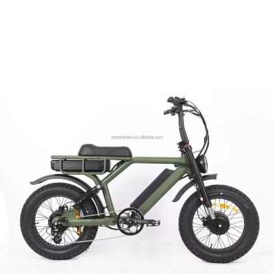 China Hot Selling 48v 52v Aluminum Alloy Double Tire 1000w Electric Bike 20 Inch 73 Inch Retro Lithium Battery Dual Motor Super Electric Bike for sale