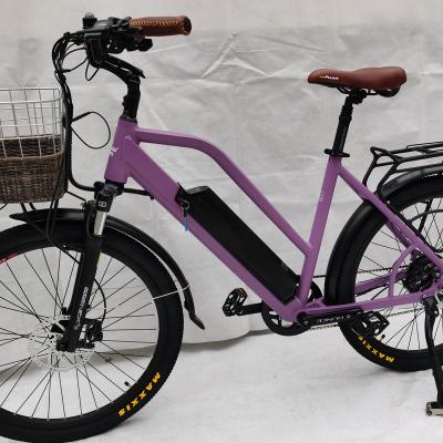 China Factory wholesale hot sale 2022 new design lady city e-bike city electric cruiser bike aluminum alloy steer to supply cheap price for sale