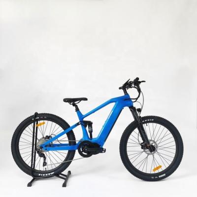 China Carbon fiber cardboard frame 1000W motormid drive electric bike full suspension mountainbike OEM carbon frame hidden battery ebike for sale