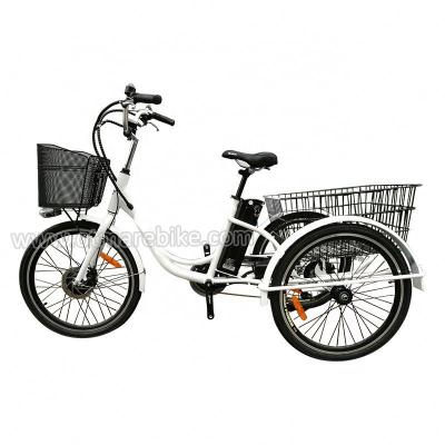 China Aluminum Alloy 24 Inch Aluminum Alloy Frame Three Wheels Urban Electric Tricycles for sale