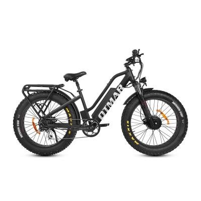 China Aluminum alloy 26 double drive electric bike motor lithium battery electric bike big tire mountain bike motor 700W 1000watt electric for sale