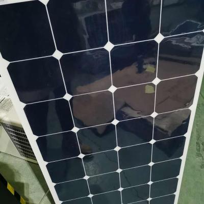 China 20% Efficiency Taiwan Cells 12V 24V 100W Monocrystalline Semi Flexible Solar Panel 1100*540*4.8 for sale