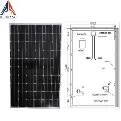 China Wholesale Solar Kit Solar Cells Price 250w 1640*992*35mm for sale