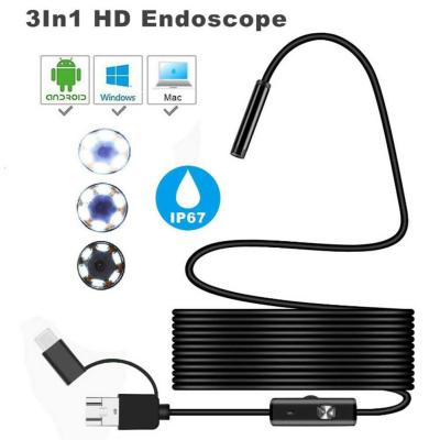 China 3 In1 Digital Ear Endoscope Scope Around USB Computer Andriod Type-c Connected Ear Inspection Camera with Vedio Light for sale