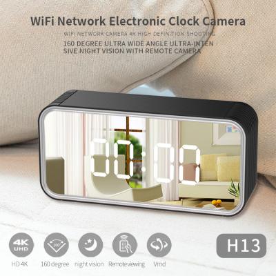 China Hidden Camera Clock 4K HD 1080P WiFi Spy Alarm Clock 128G Micro SD Card Alarm Night Video and Photos for sale