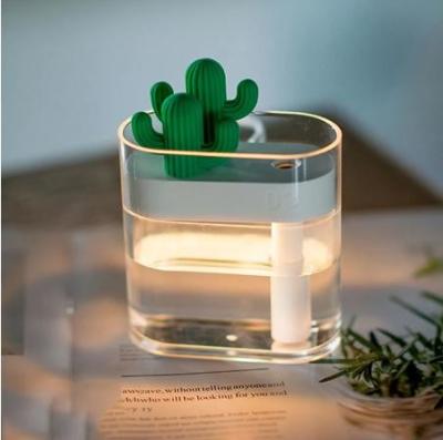 China Cxfhgy Clear Cactus Ultrasonic Air Humidifier 160ML Color Light USB Air Purifier Anion Mist Maker Water Atomizer for sale