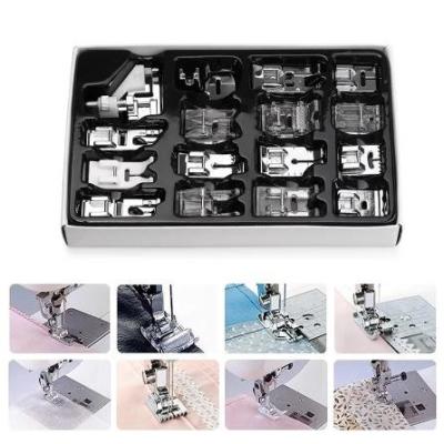 China 16pcs Sewing Machine Presser Foot Feet Kit Set With Box Brother Singer Janom Sewing Machines Foot Tools Accessory Sewing for sale