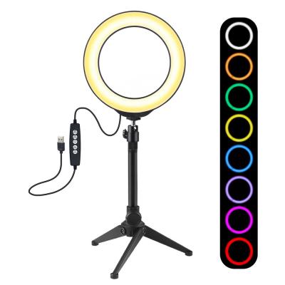 China Cxfhgy 6.2 inch 160mm USB 10 Modes 8 Colors RGBW Adjustable Dimmable LED Round Rings Vlogging Photography Lamp Video Lig for sale