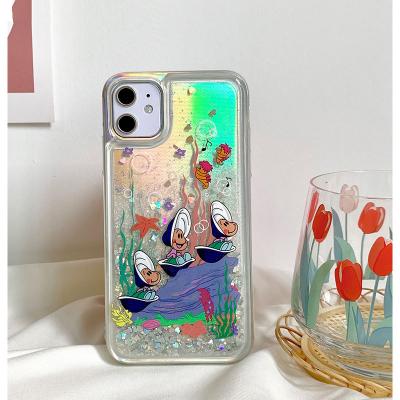 China Cxfhgy Cute Conch Shell Flash TPU+PC Handset Dynamic Liquid Quicksand Cover for iPhone 12 11 Pro Max XS 7 8 Plus XR X SE for sale